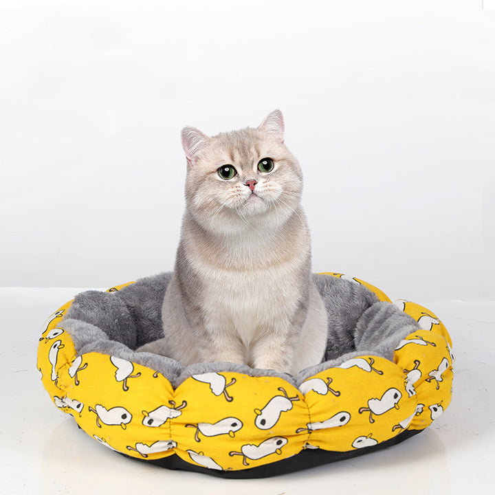 Round Fluffy Pet Bed