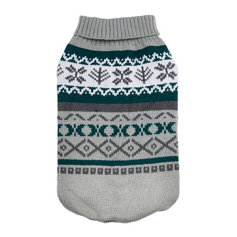 Pet Leaf Pattern Lapel Sweater