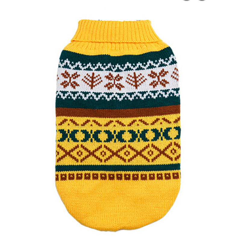 Pet Leaf Pattern Lapel Sweater