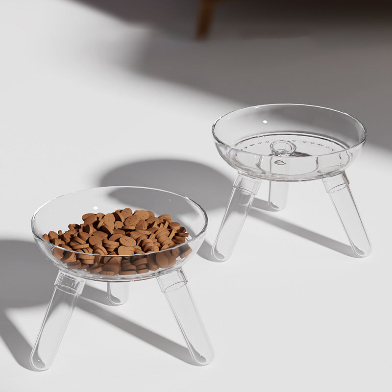 Pet Transparent Glass Feeding Bowl
