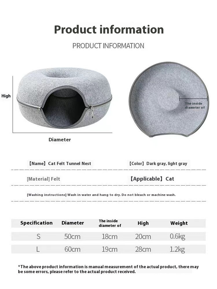 Pet Comfortable Round Tunnel Bed