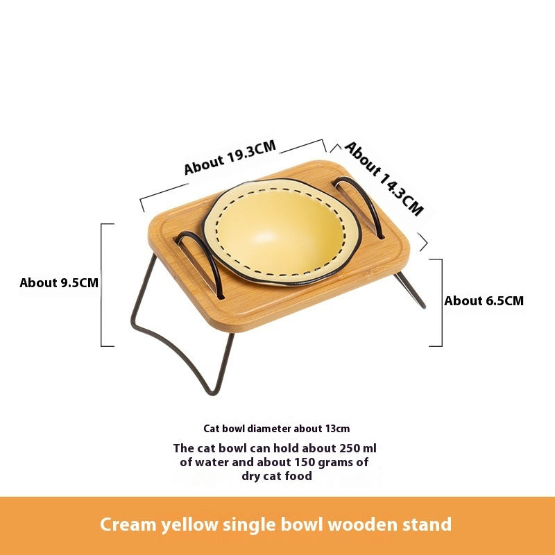 Multi-functional Ceramic Pet Wooden Rack
