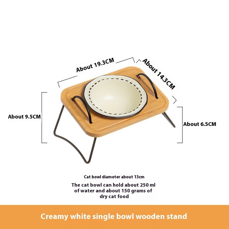 Multi-functional Ceramic Pet Wooden Rack