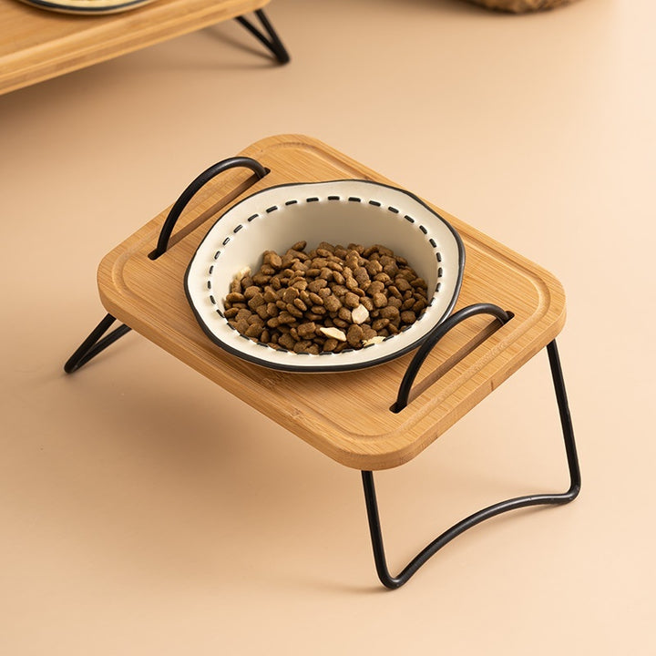 Multi-functional Ceramic Pet Wooden Rack