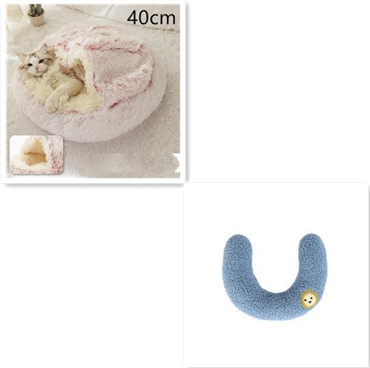 Pet Winter Round Plush Warm Bed