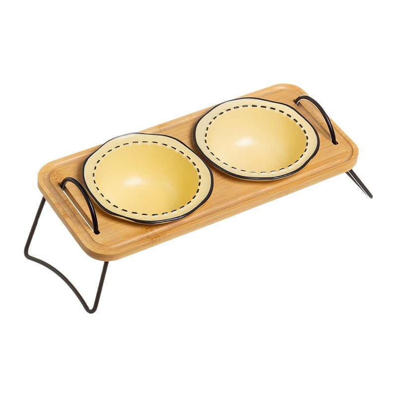 Multi-functional Ceramic Pet Wooden Rack