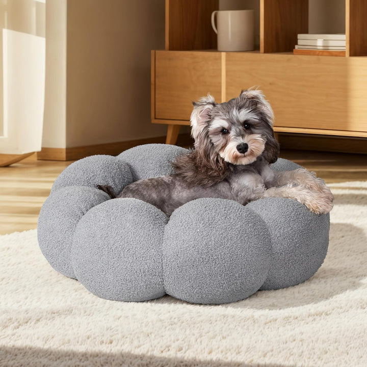 Calming Fluffy Flower Donut Pet Bed