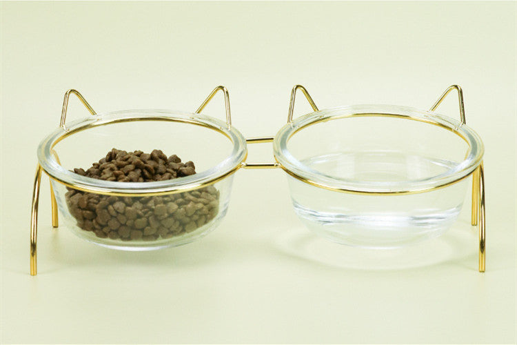 Pet Feeder With Metal Bowl Rack