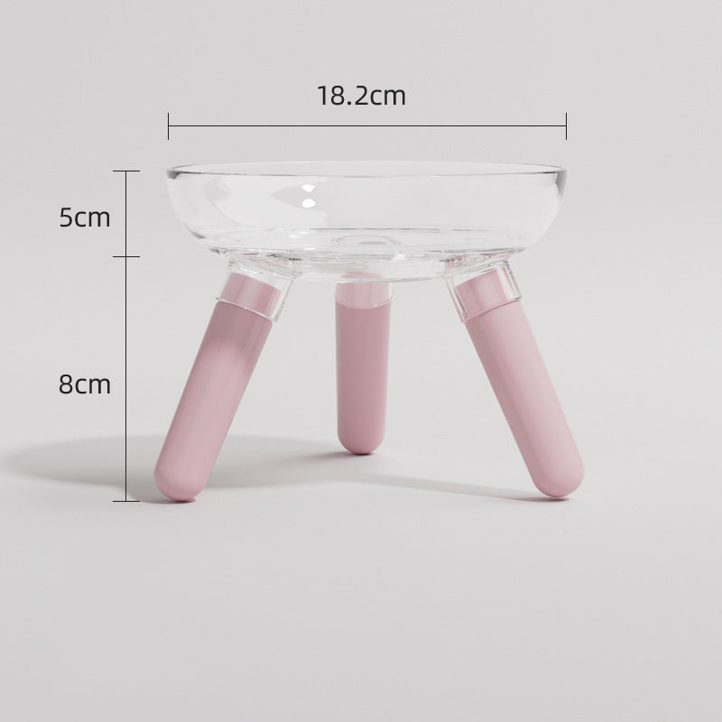 Pet Transparent Glass Feeding Bowl