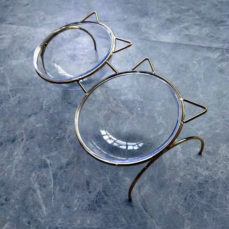 Pet Feeder With Metal Bowl Rack