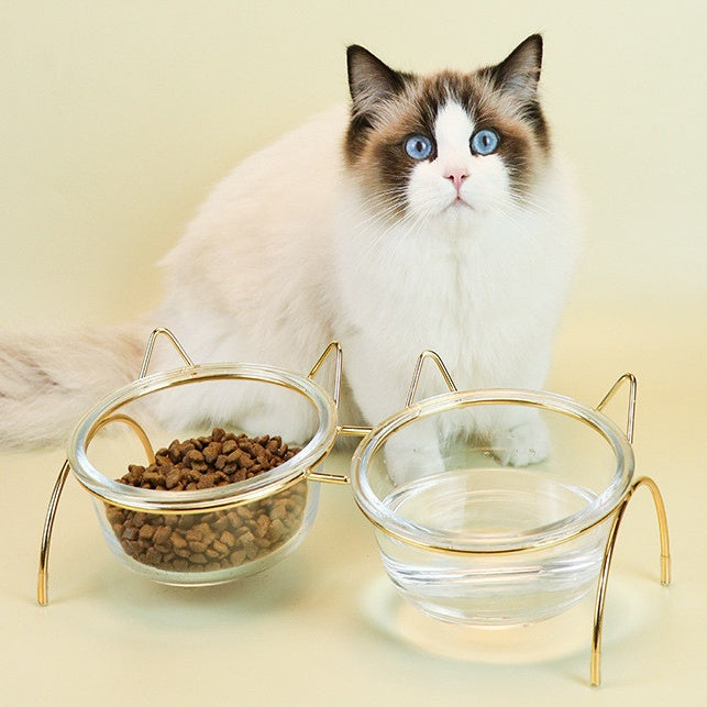 Pet Feeder With Metal Bowl Rack