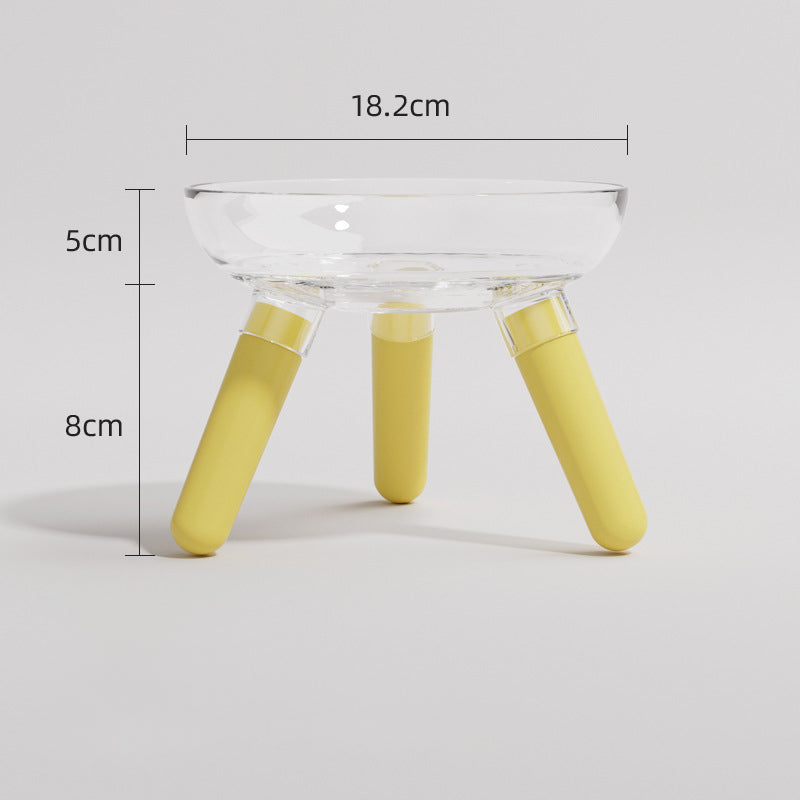 Pet Transparent Glass Feeding Bowl