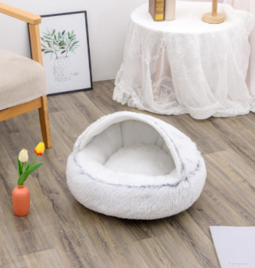 Pet Winter Round Plush Warm Bed