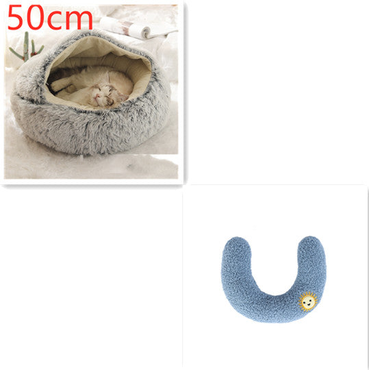 Pet Winter Round Plush Warm Bed
